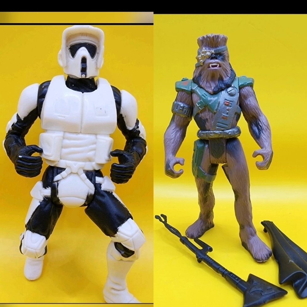 1996 Star Wars Chewbacca in Bounty Hunters Disguise Biker Scout Trooper 3.75"